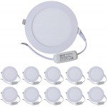 HMINLED LED Recessed Round Light 6000K 6'' 12W with Driver, 10 PACK