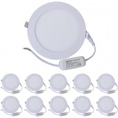 HMINLED LED Recessed Round Light 6000K 6'' 12W with Driver, 10 PACK