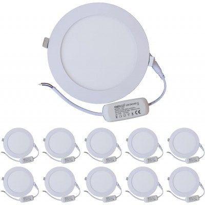 HMINLED LED Recessed Round Light 6000K 6'' 12W with Driver, 10 PACK