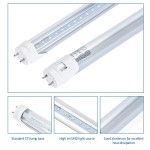 22W 2400LM 4ft T8 LED Tube, Ballast Bypass, Dual/Single - end Power, Milky/Clear Cover