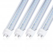22W 2400LM 4ft T8 LED Tube, Ballast Bypass, Dual/Single - end Power, Milky/Clear Cover
