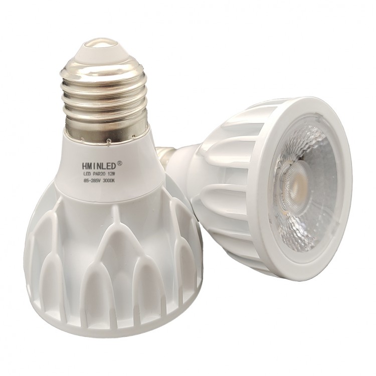 PAR20 E26 LED Bulb 12W 3000K Warm White COB Spotlight 24° Beam Angle 100W Halogen Equivalent