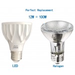 PAR20 E26 LED Bulb 12W 3000K Warm White COB Spotlight 24° Beam Angle 100W Halogen Equivalent
