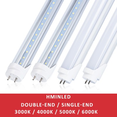 22W 2400LM 4ft T8 LED Tube, Ballast Bypass, Dual/Single - end Power, Milky/Clear Cover