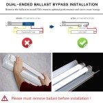 T8 LED Bulbs 4FT, 5000K Daylight, 60W Equivalent, Ballast Bypass, Dual Ended Type B Light Tube, Fluorescent Replacement